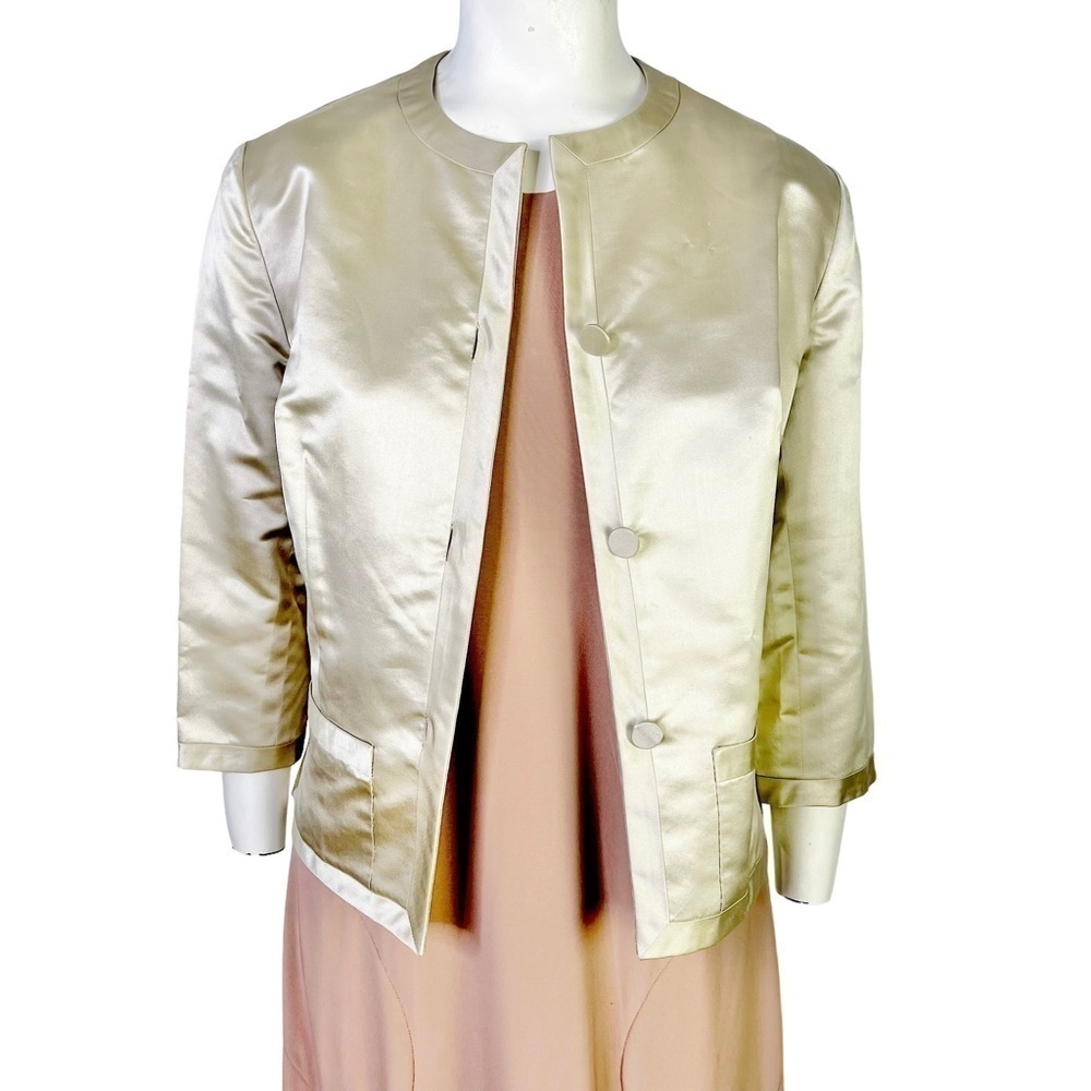 Vintage Dynasty British Crown Colony Silk Blazer 60s Rare Reversible Ivory 10